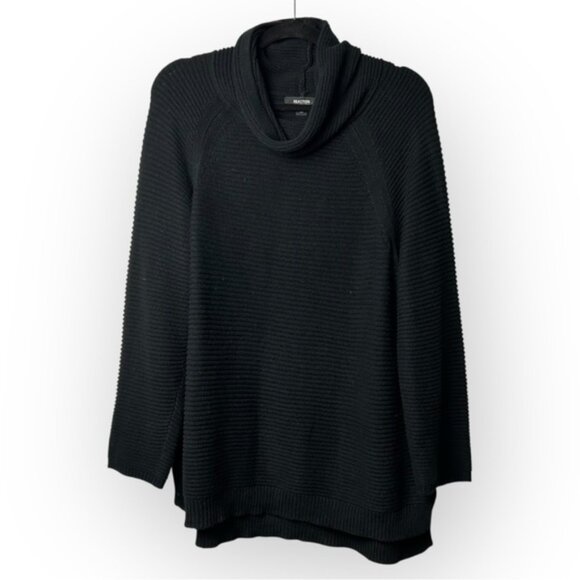 Kenneth Cole Black Cowl Neck Ribbed Sweater L - Picture 1 of 6
